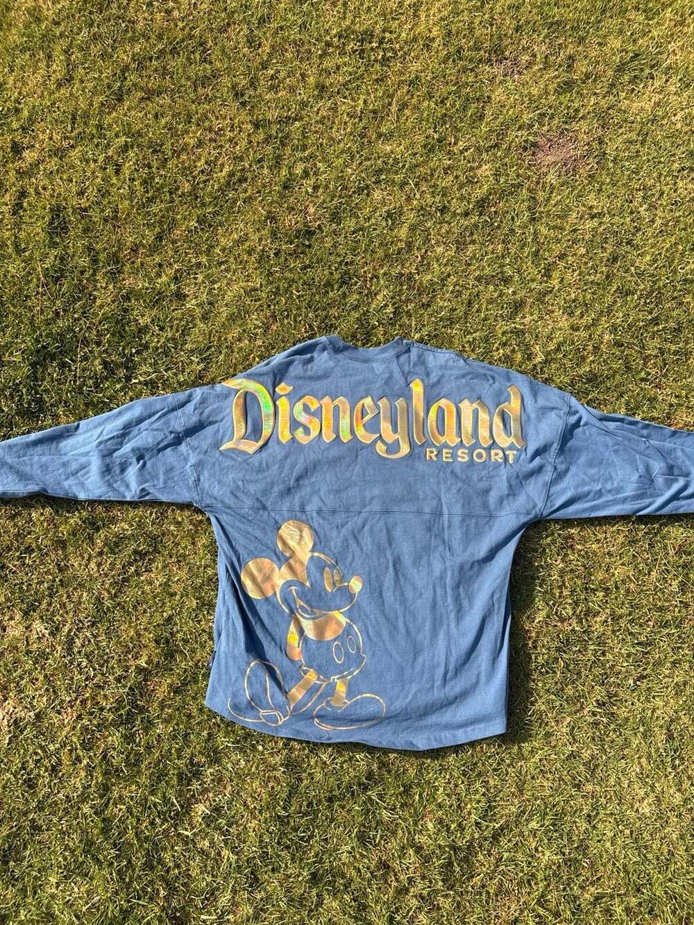 Disney Disneyland Resort Earidescent Blue and Gold Mickey Mouse Spirit Jersey